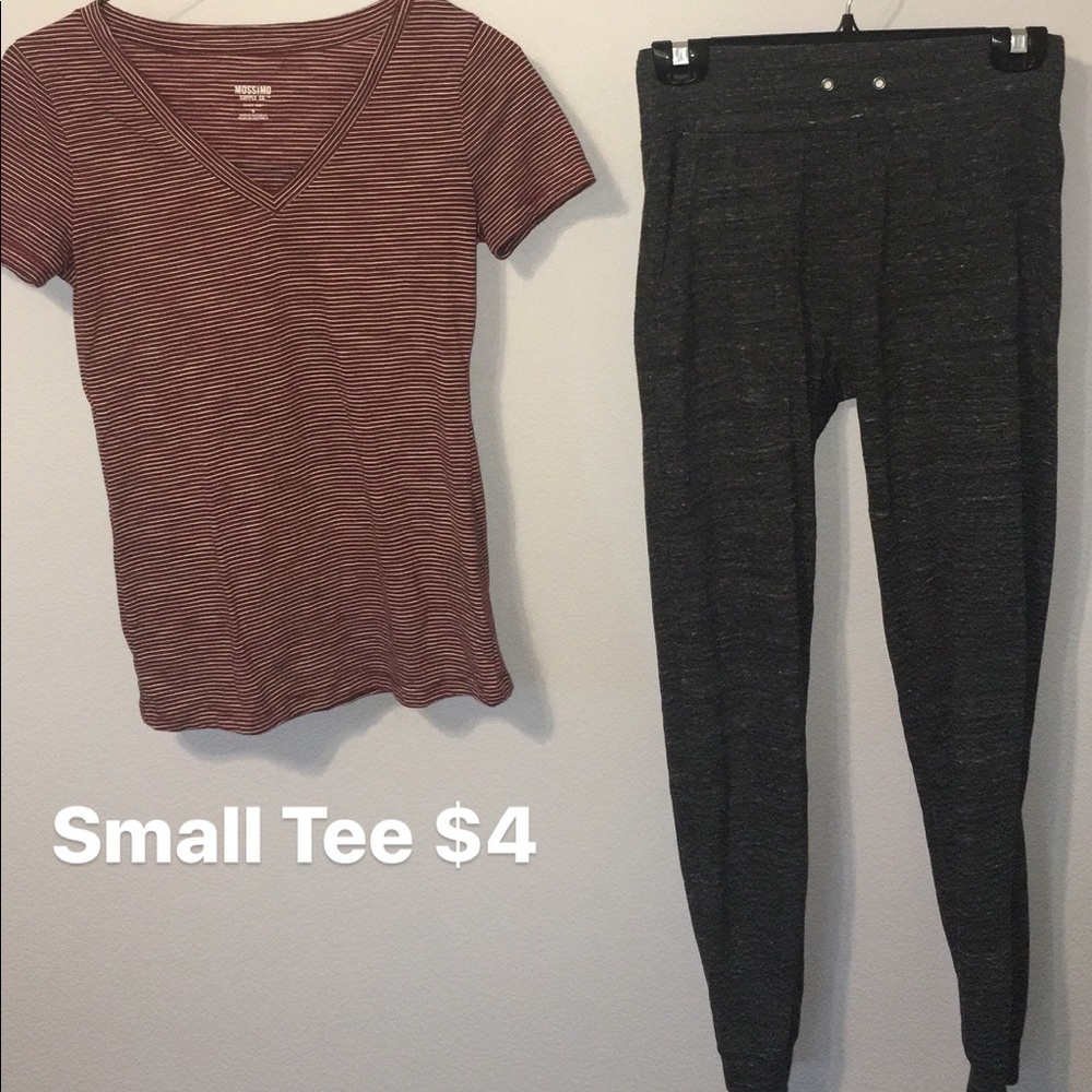 V neck tee and joggers outfit!